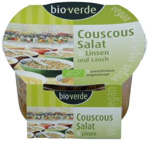 Couscous Salat mit Linsen und Lauch